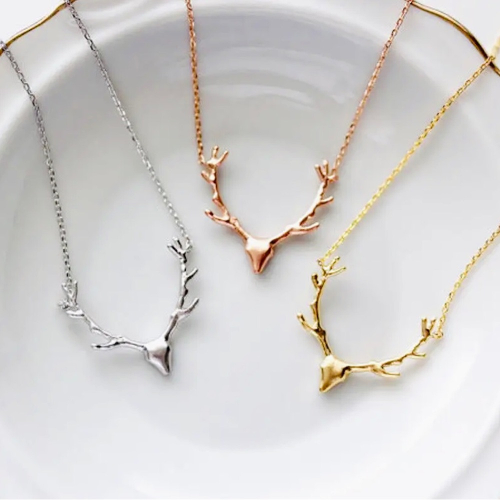 ✨✨ Gold Antler Deer Head Necklaces✨✨ - Picture 2 of 7